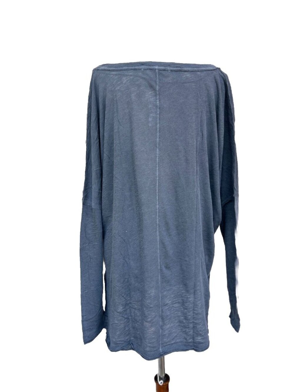 FREE PEOPLE On My Mind Oversized V-Neck Long Sleeve Shirt Gray Size L Pullover - Picture 8 of 9